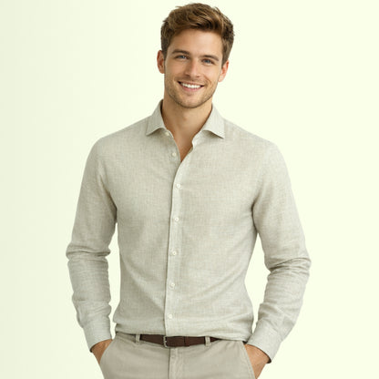 Olive Mist Micro Check Linen Fabric