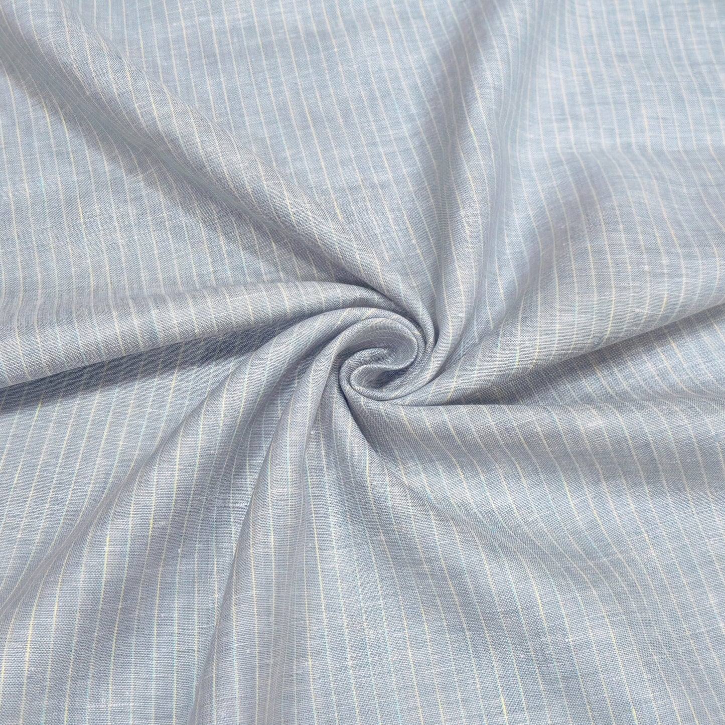 Sky Mist Pinstripe Linen Fabric