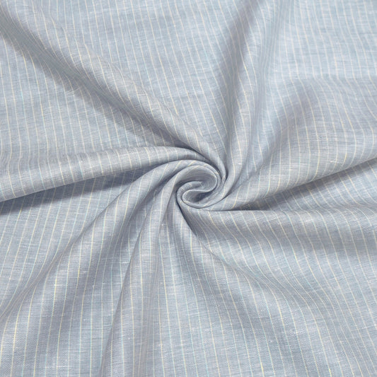 Sky Mist Pinstripe Linen Fabric