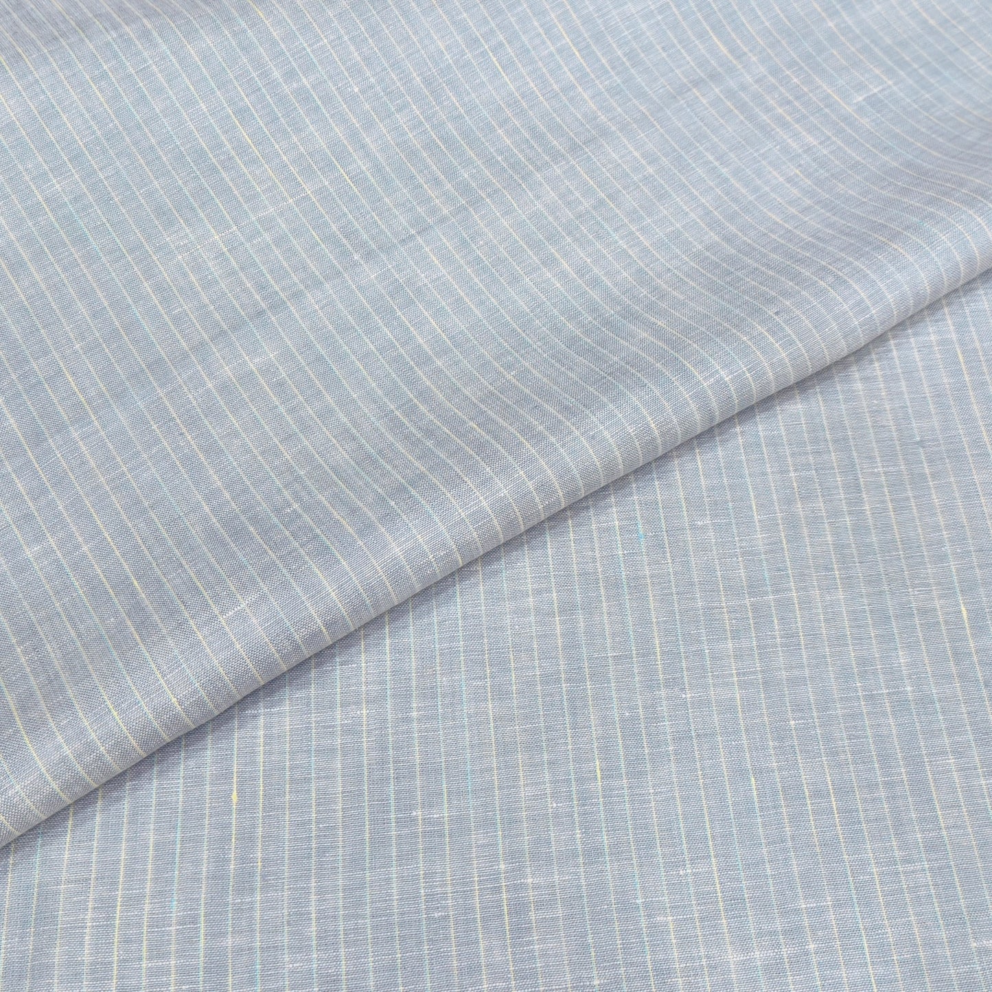 Sky Mist Pinstripe Linen Fabric
