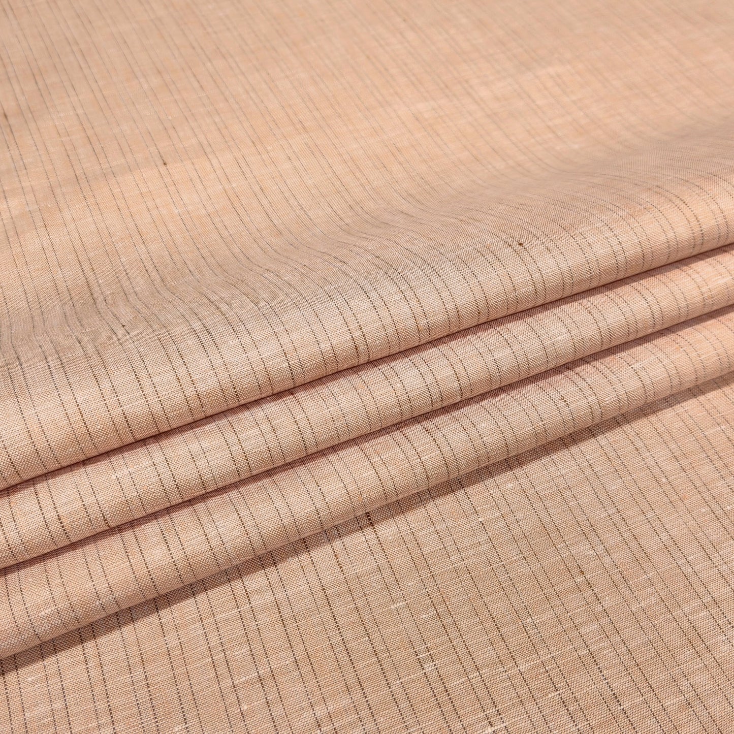 Sandstone Dune Stripe Linen Fabric