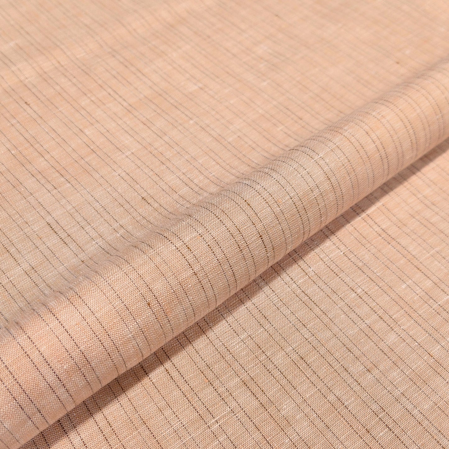 Sandstone Dune Stripe Linen Fabric