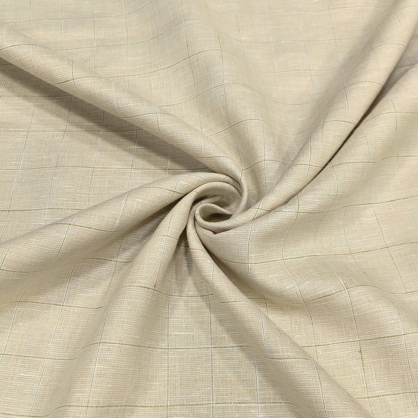 Desert Sand Check Linen Fabric