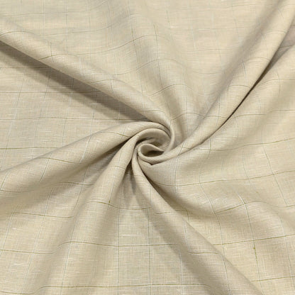 Desert Sand Check Linen Fabric