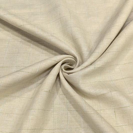 Desert Sand Check Linen Fabric