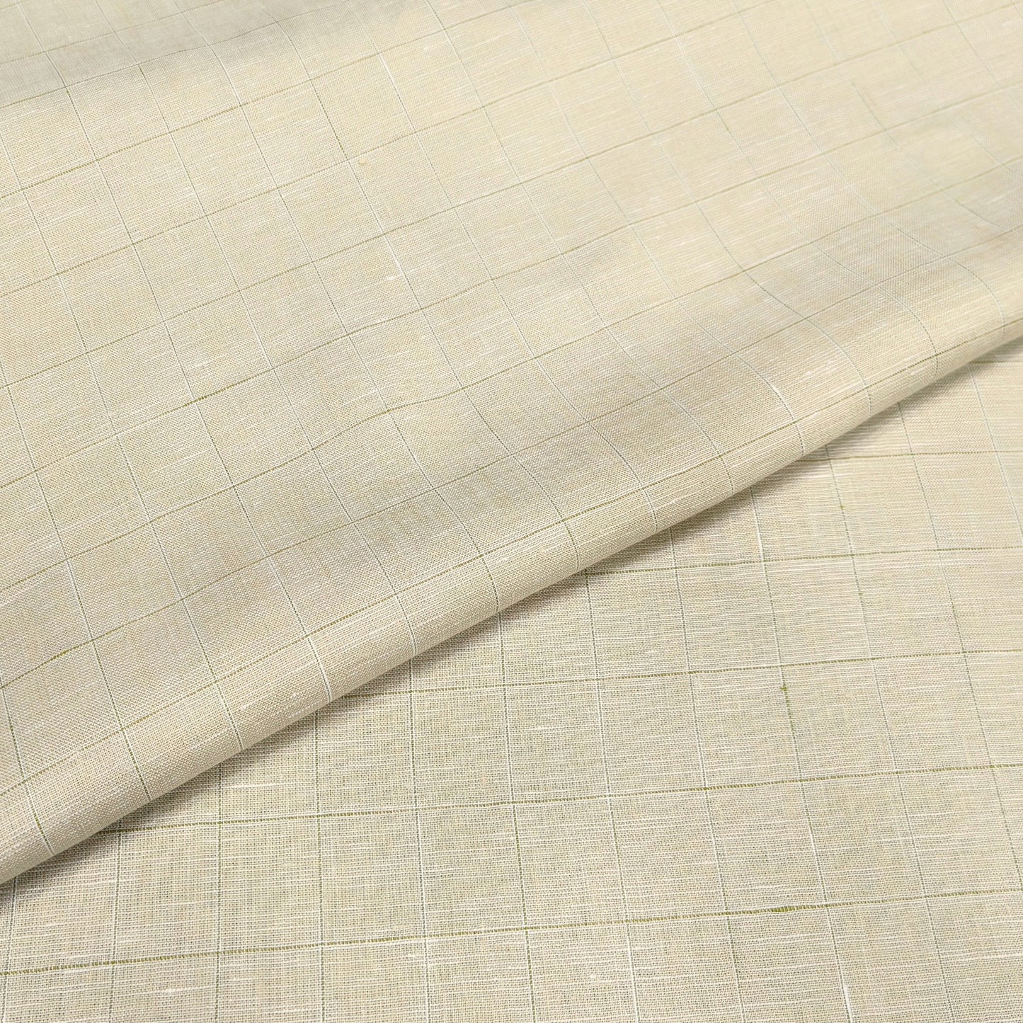 Desert Sand Check Linen Fabric
