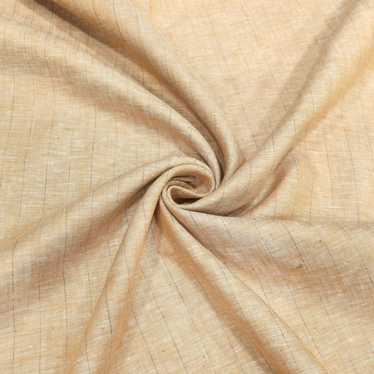 Golden Sand Stripe Linen Fabric
