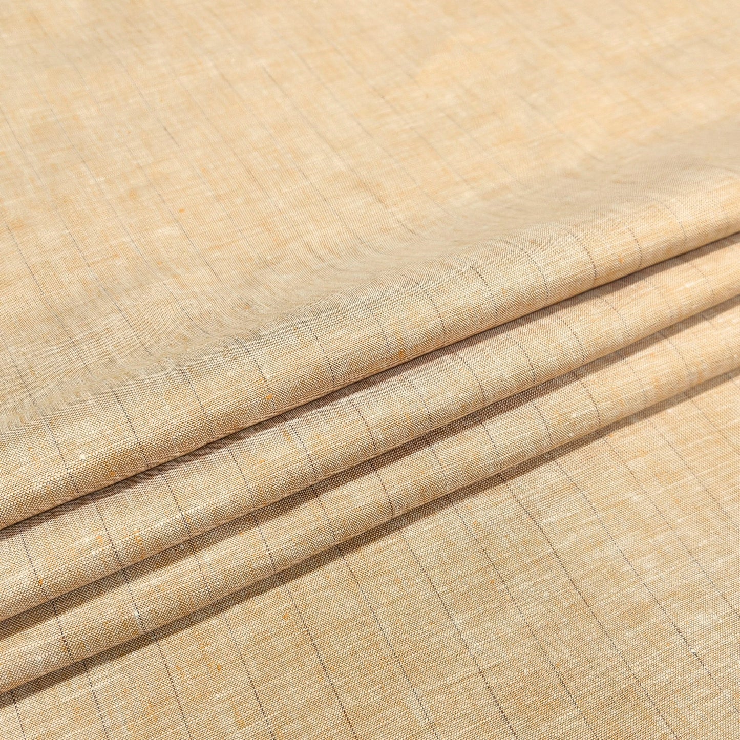Golden Sand Stripe Linen Fabric