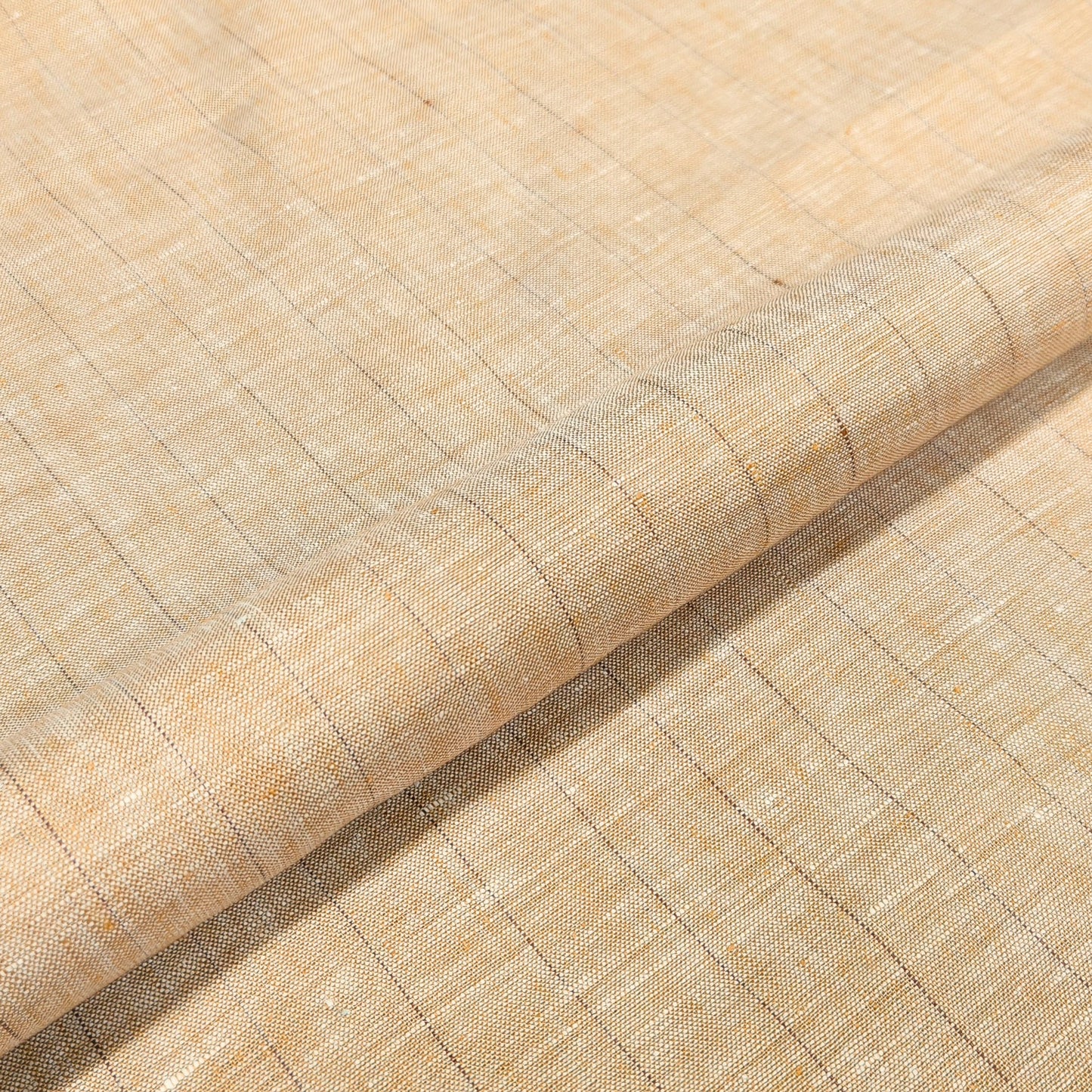 Golden Sand Stripe Linen Fabric
