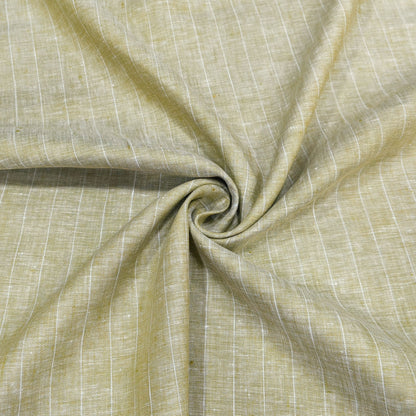 Earthy Beige Stripe Linen Fabric