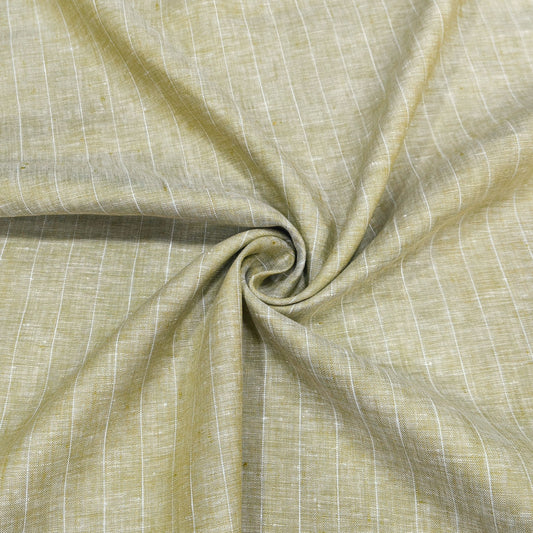 Earthy Beige Stripe Linen Fabric