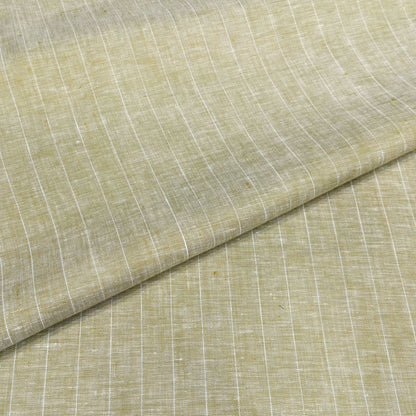 Earthy Beige Stripe Linen Fabric