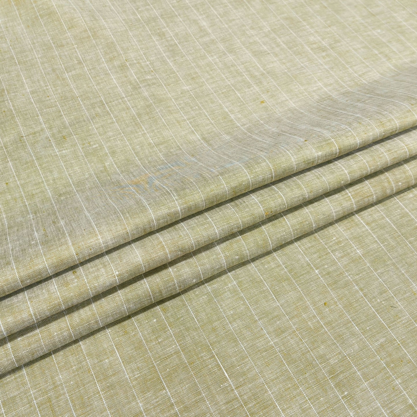 Earthy Beige Stripe Linen Fabric
