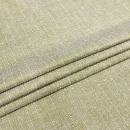 Earthy Beige Stripe Linen Fabric