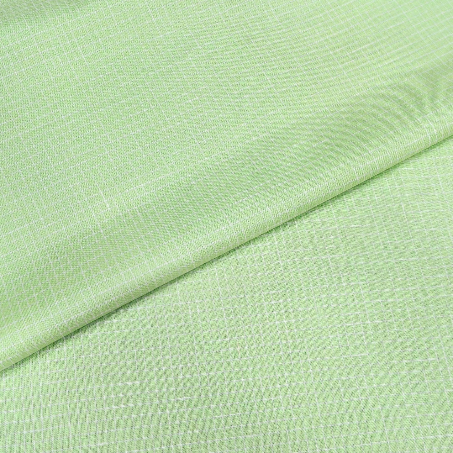 Fresh Mint Check Linen Fabric
