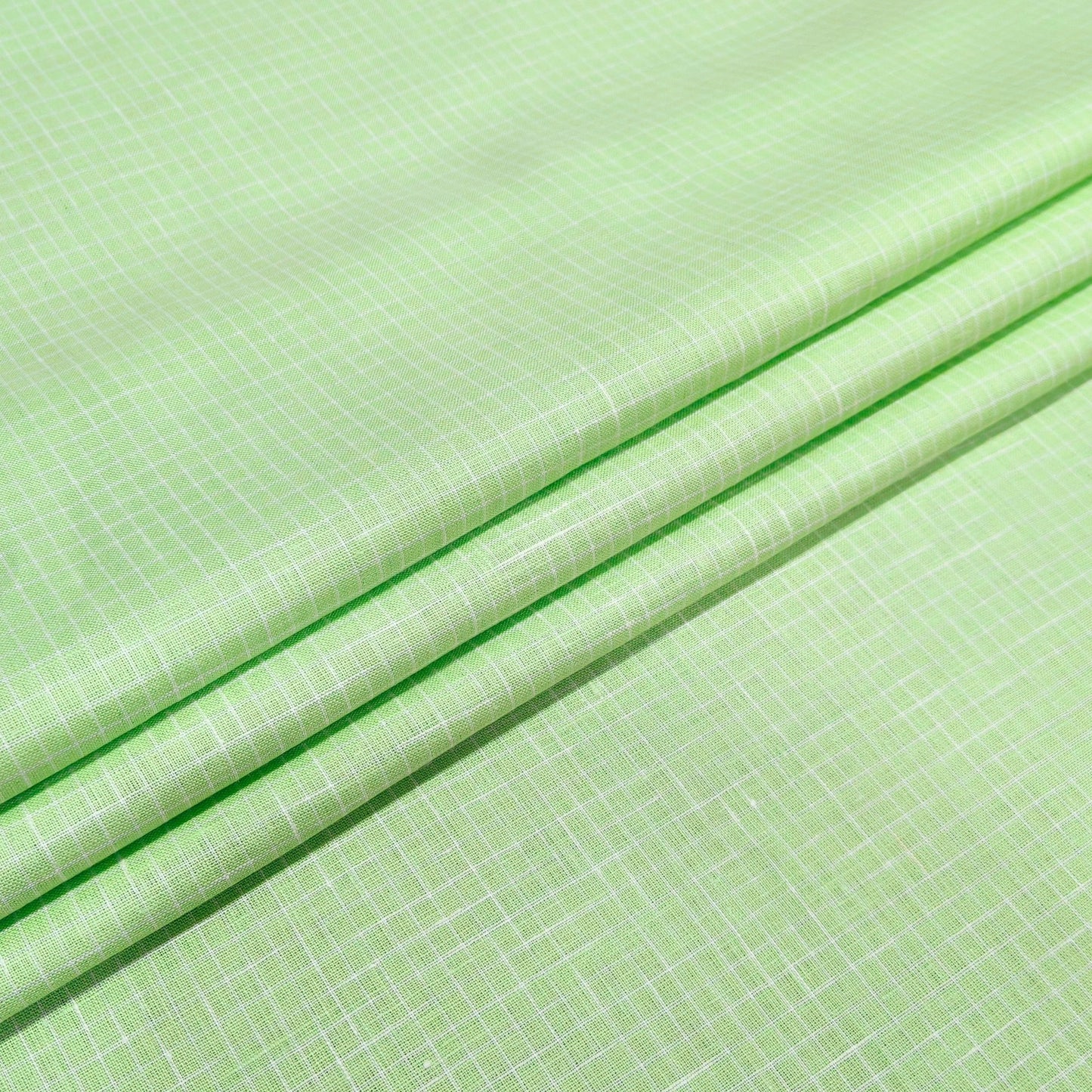Fresh Mint Check Linen Fabric