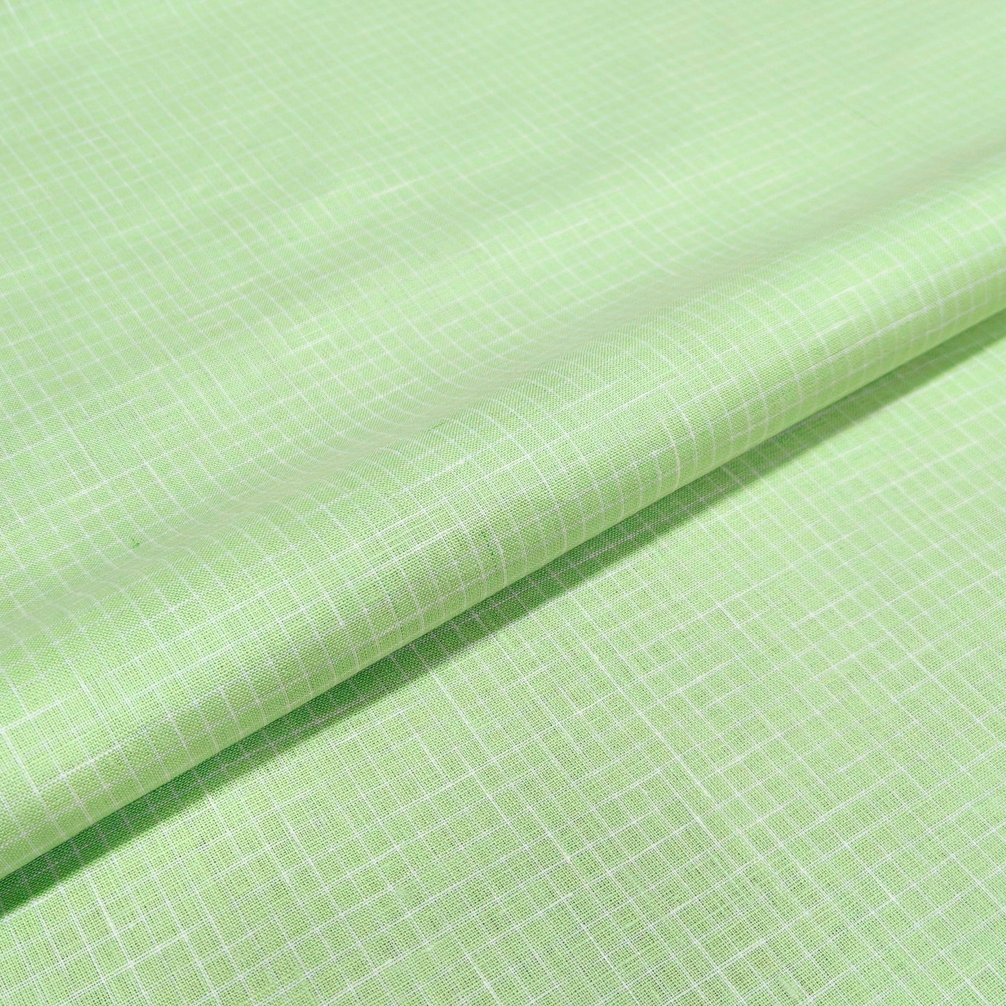 Fresh Mint Check Linen Fabric