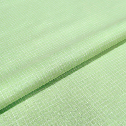 Fresh Mint Check Linen Fabric