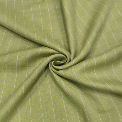 Classic Olive Pinstripe Linen Fabric