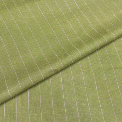Classic Olive Pinstripe Linen Fabric