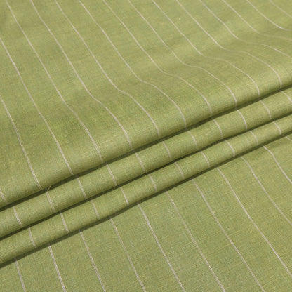 Classic Olive Pinstripe Linen Fabric