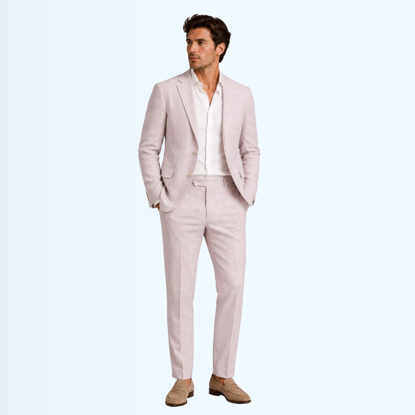 Blush Beige Linen Fabric