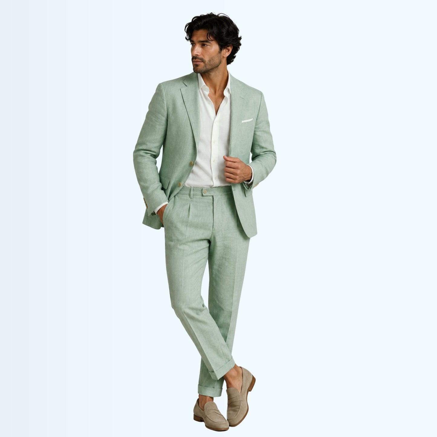 Sage Leaf Linen Fabric