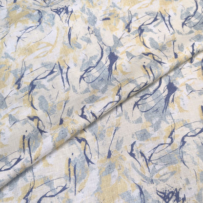 Azure Mist Printed Linen Fabric