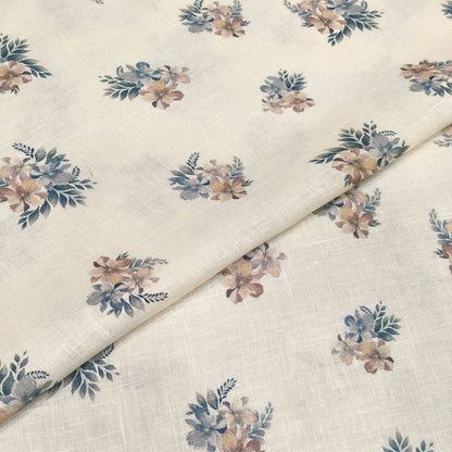 Pastel Bloom Printed Linen Fabric