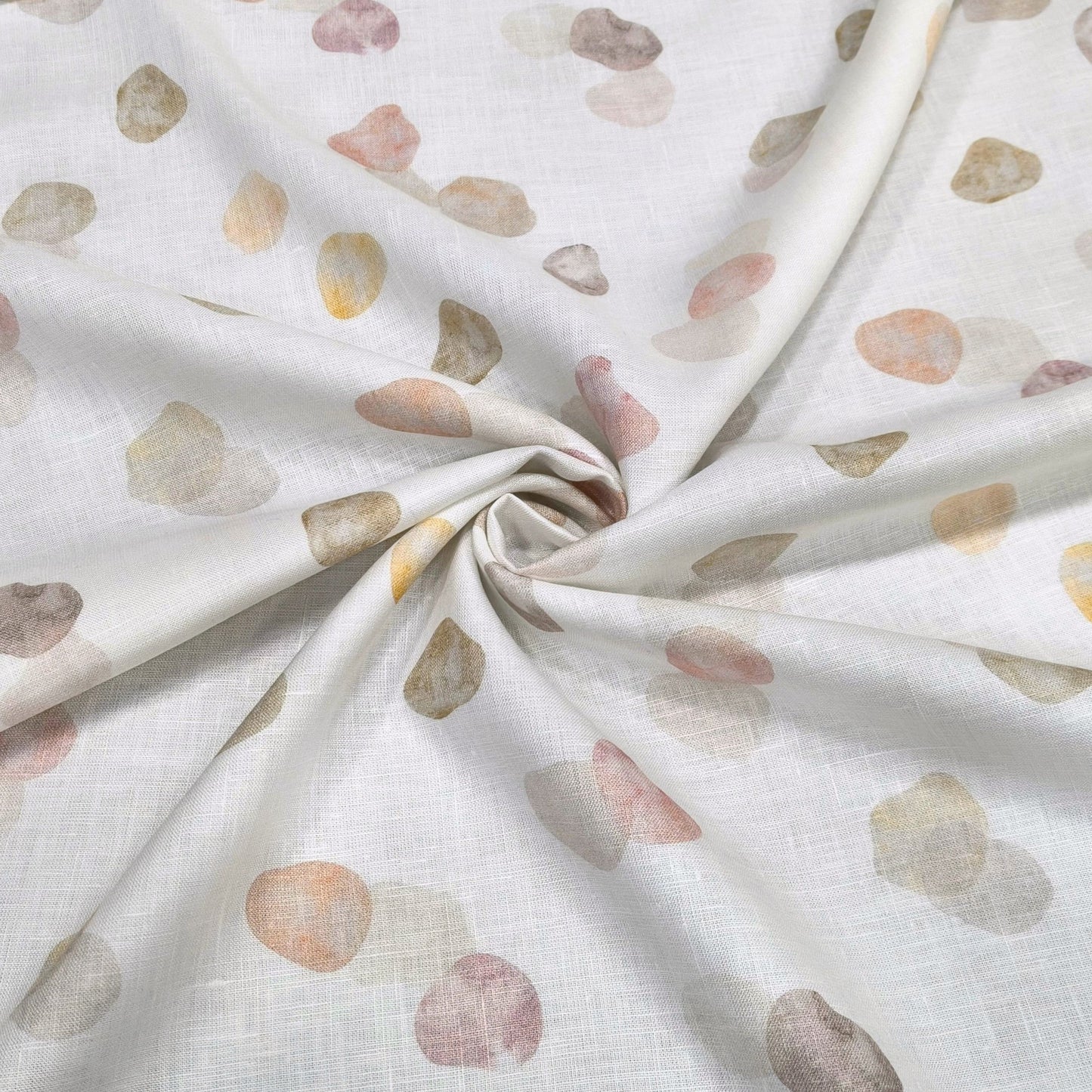 Soft Stone Printed Linen Fabric