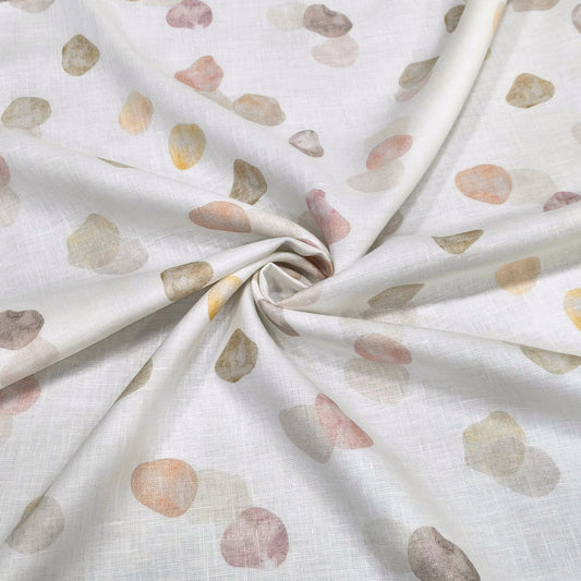 Soft Stone Printed Linen Fabric
