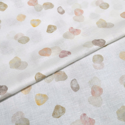 Soft Stone Printed Linen Fabric