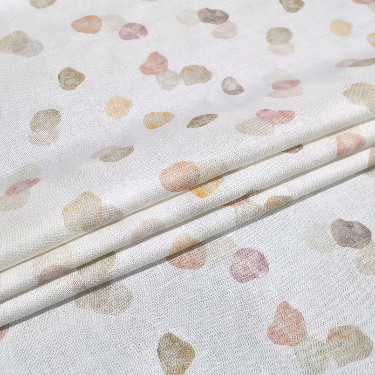 Soft Stone Printed Linen Fabric
