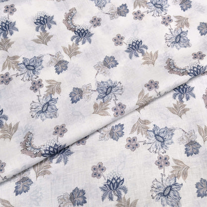 Royal Bloom Printed Linen Fabric