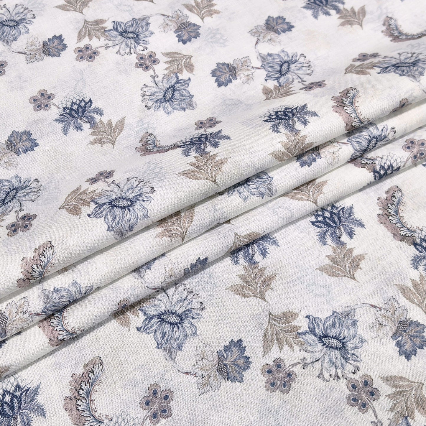 Royal Bloom Printed Linen Fabric