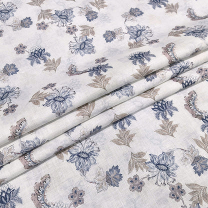 Royal Bloom Printed Linen Fabric