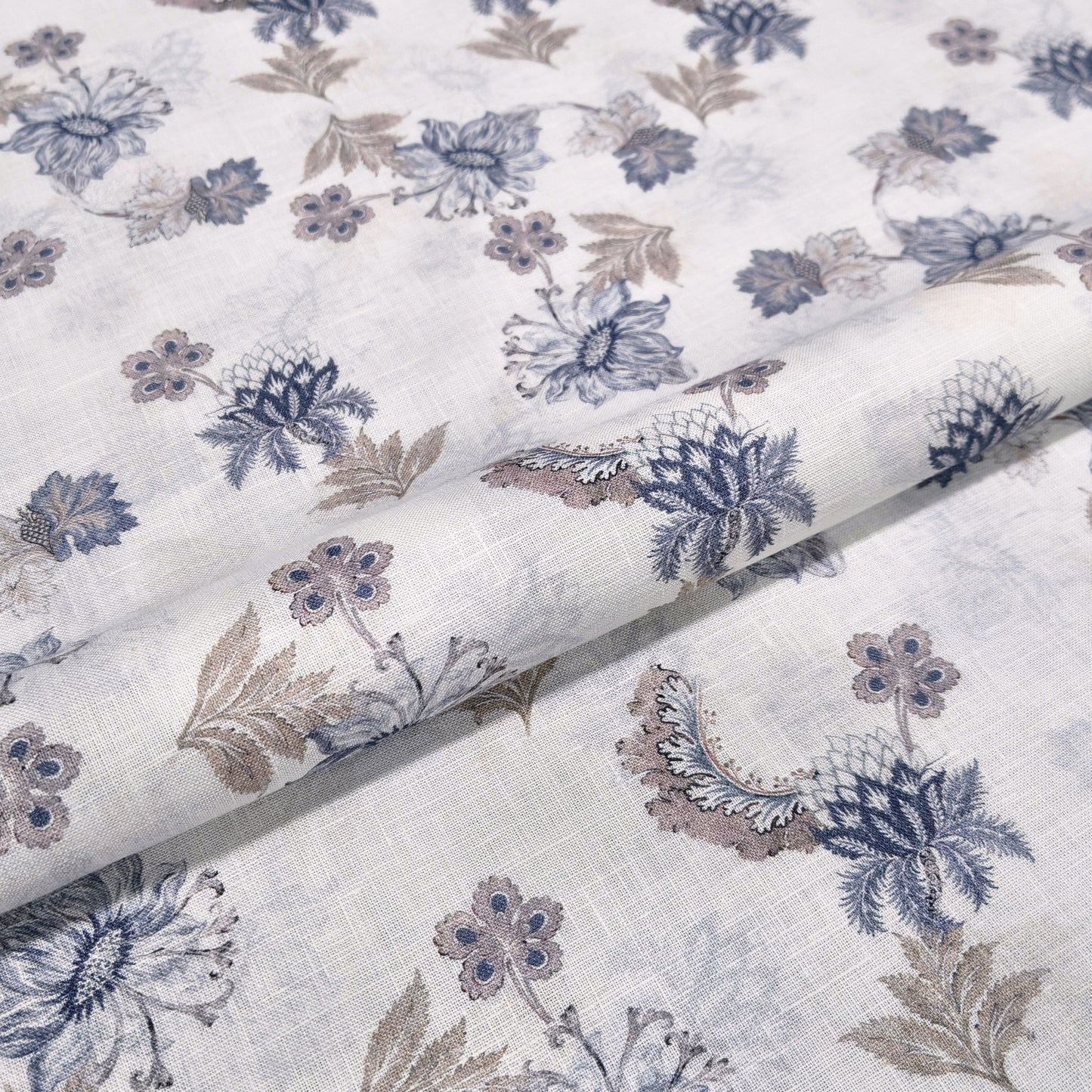 Royal Bloom Printed Linen Fabric