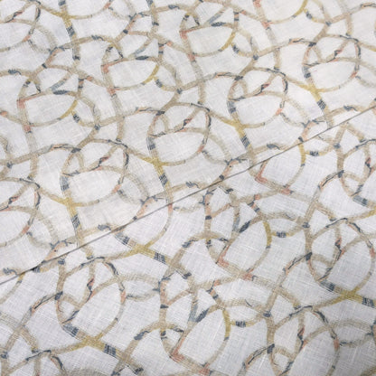 Abstract Loop Printed Linen Fabric