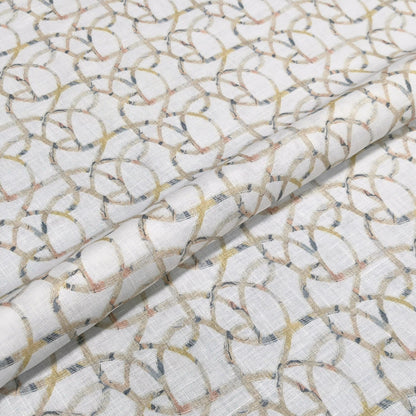 Abstract Loop Printed Linen Fabric