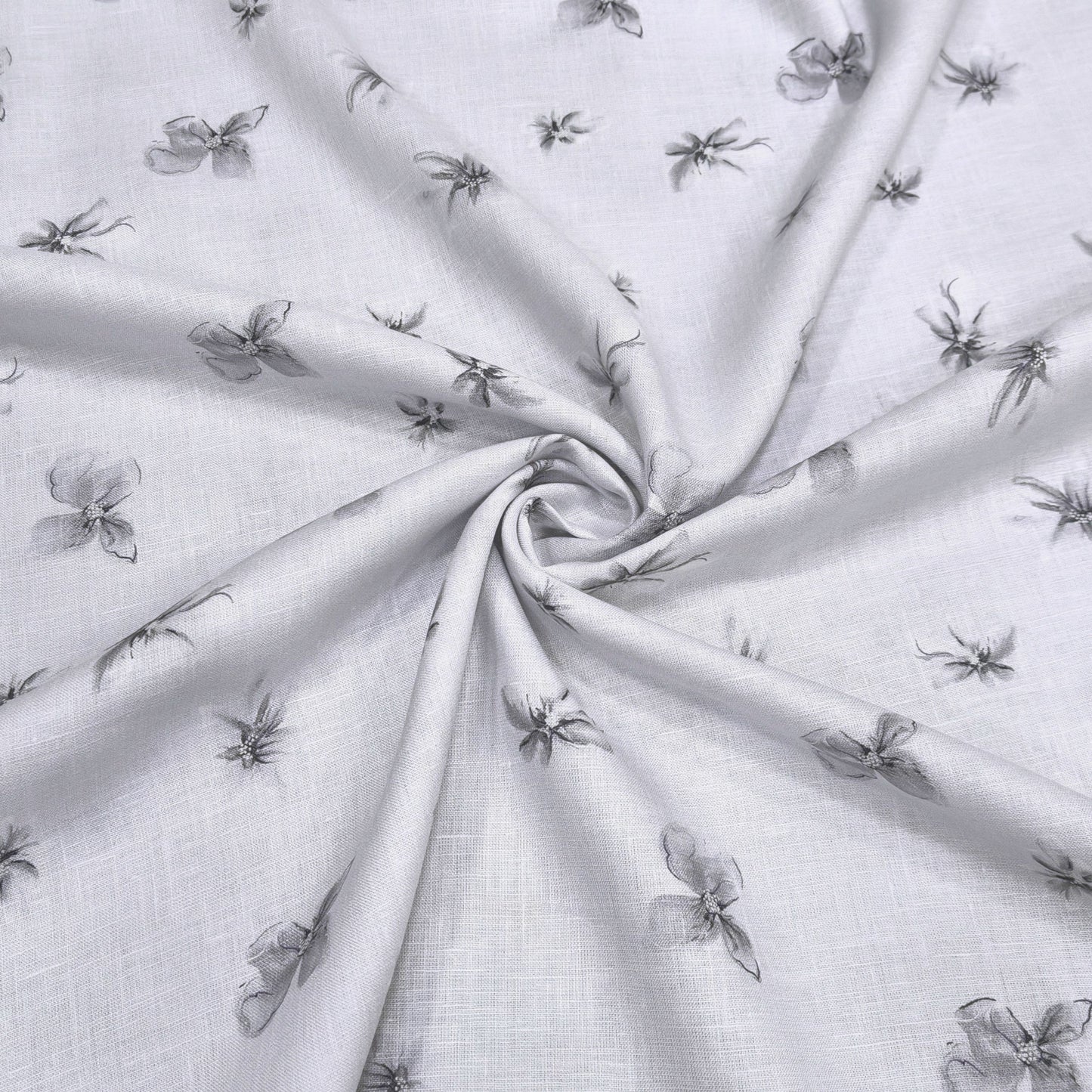 Mist Petal Printed Linen Fabric