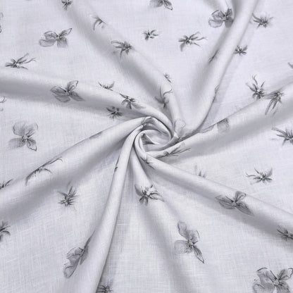 Mist Petal Printed Linen Fabric