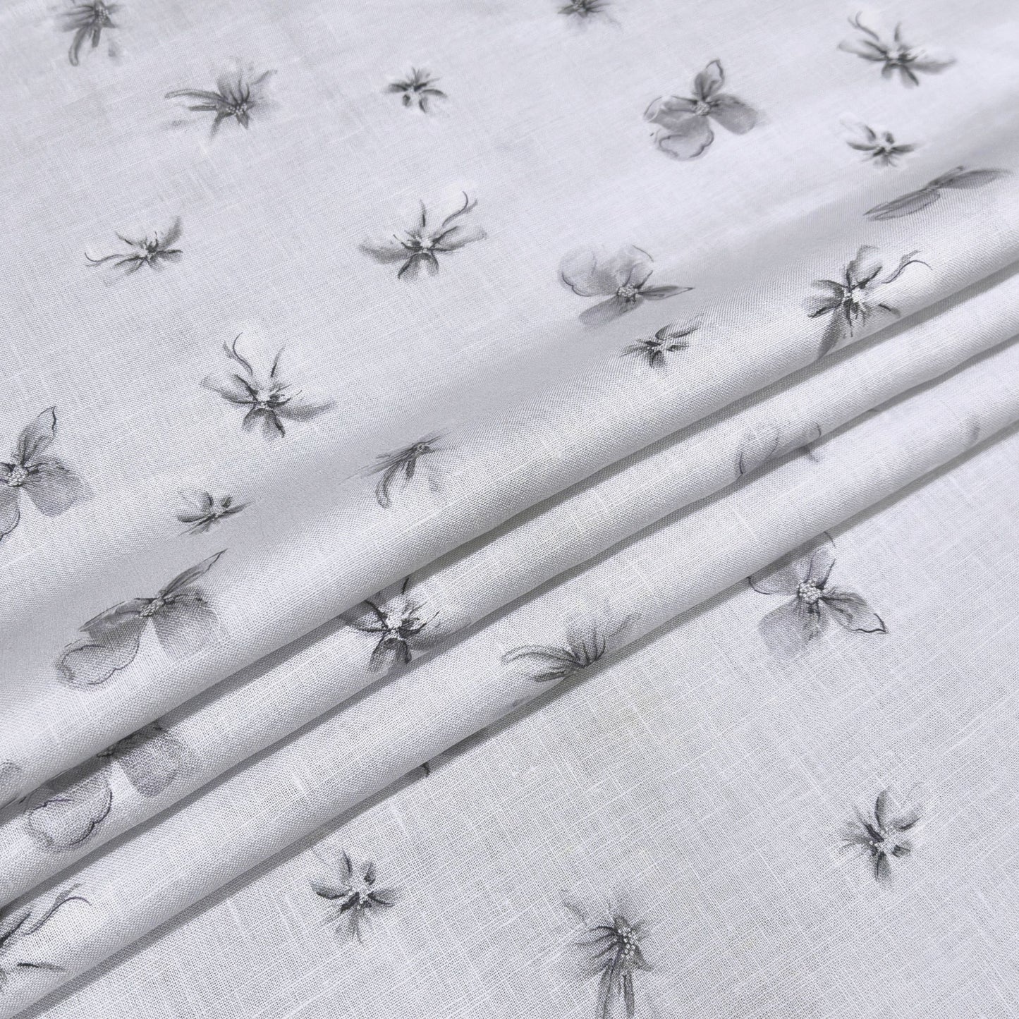 Mist Petal Printed Linen Fabric