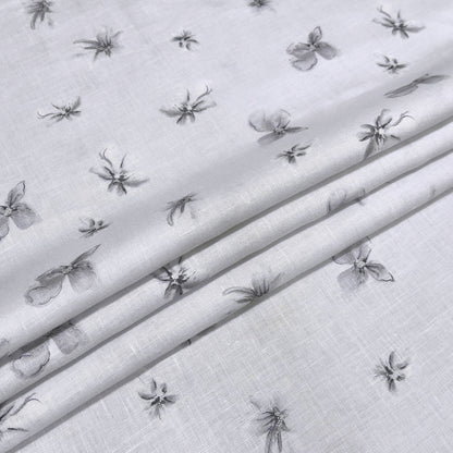 Mist Petal Printed Linen Fabric