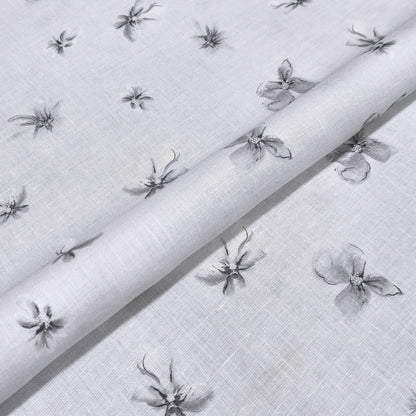 Mist Petal Printed Linen Fabric