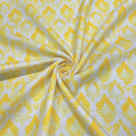 Sun Bloom Printed Linen Fabric