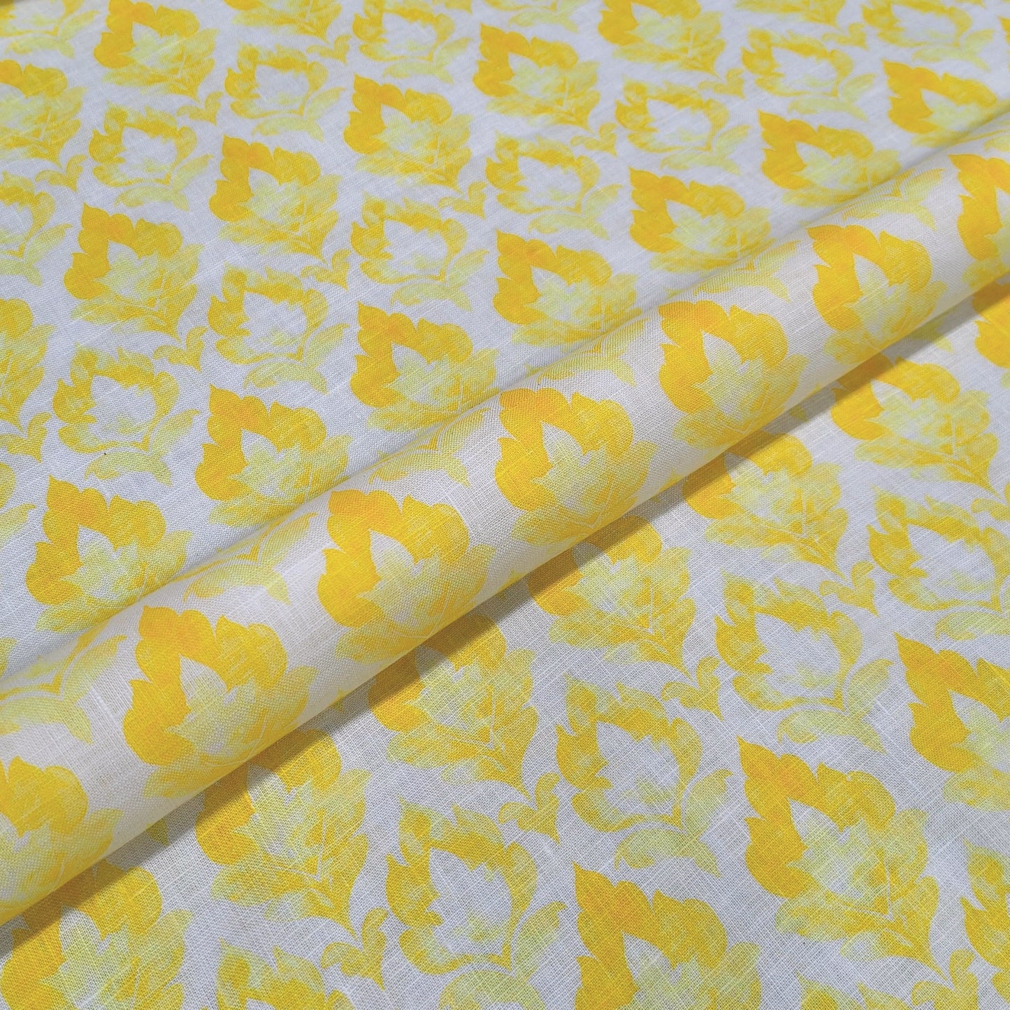 Sun Bloom Printed Linen Fabric