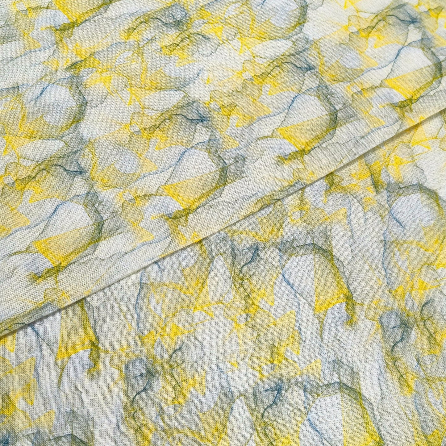Citrus Abstract Printed Linen Fabric