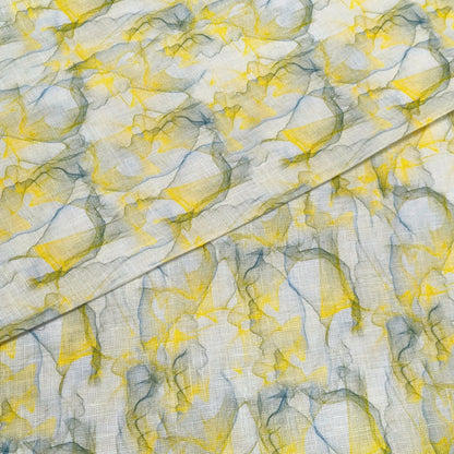 Citrus Abstract Printed Linen Fabric