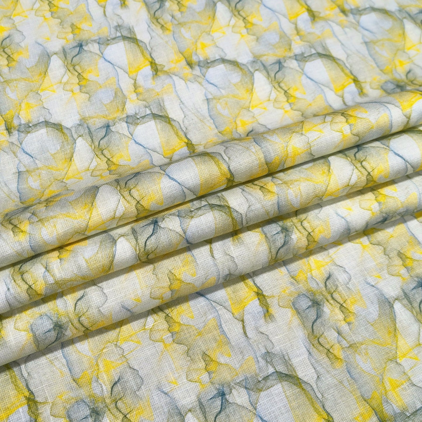 Citrus Abstract Printed Linen Fabric