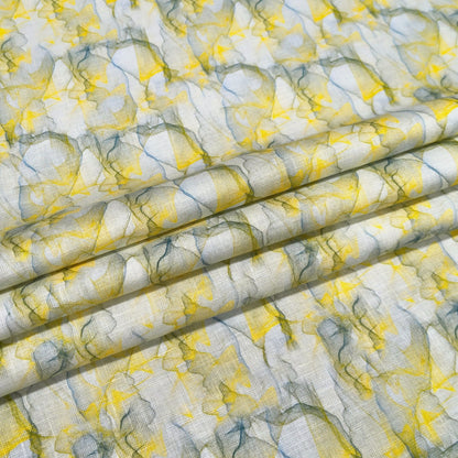 Citrus Abstract Printed Linen Fabric
